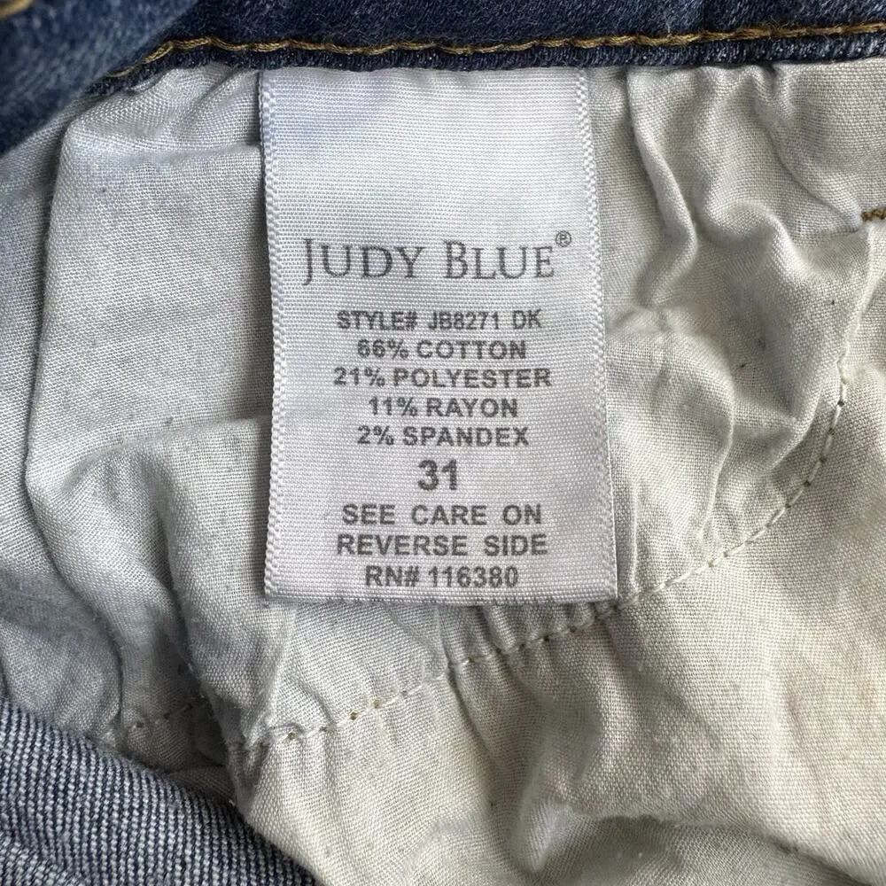 Judy Blue Jeans Size 31 Relaxed Fit Distressed Stretch - Picture 11 of 16